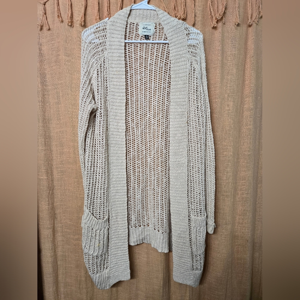 Knit Wear Beige Open Knit Cardigan Size XS - Picture 2 of 5